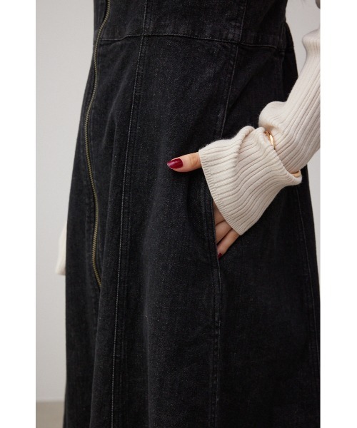 AZUL by moussy（アズールバイマウジー）の「ジップアップジャンパースカート（ジャンパースカート・レディース・ブラック/ワンウォッシュ/ブラック系その他2・SMALL/MEDIUM）」の12枚目の写真