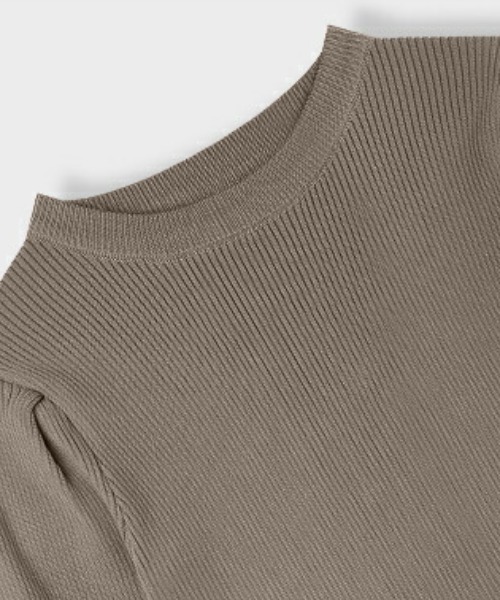 COCOMOMO(ココモモ)の「新色登場 大人きれいめに着映える パフスリーブリブニット 金ボタン リブニット レイヤードトップス ニット パワショル 長袖 オケージョン 秋服 冬服(ニット/セーター・レディース・ライトブラウン/ダークブルー/ワイン/ネイビー/ホワイト/ブラウン/ブラック/ダークグリーン/ライトグレー/ダークグレー・FREE)」の14枚目の写真