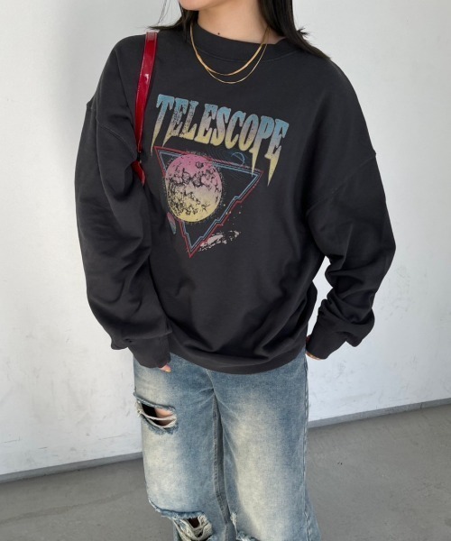 nemne store(ネンネストア)の「【低身長サイズあり】ピグメントスウェット(スウェット・レディース・ブラック/ネイビー・MEDIUM/SMALL)」の3枚目の写真
