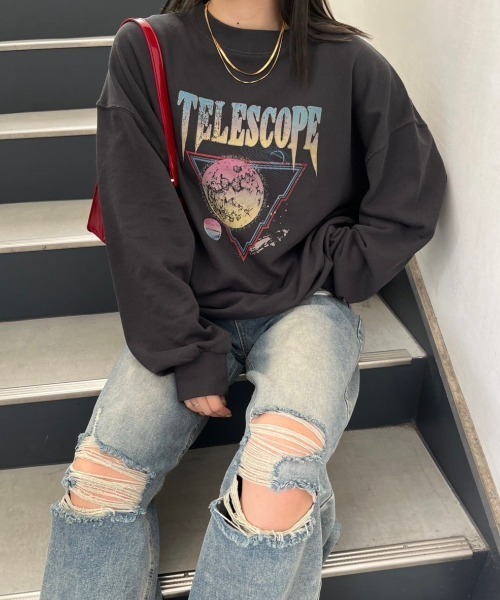 nemne store(ネンネストア)の「【低身長サイズあり】ピグメントスウェット(スウェット・レディース・ブラック/ネイビー・MEDIUM/SMALL)」の9枚目の写真