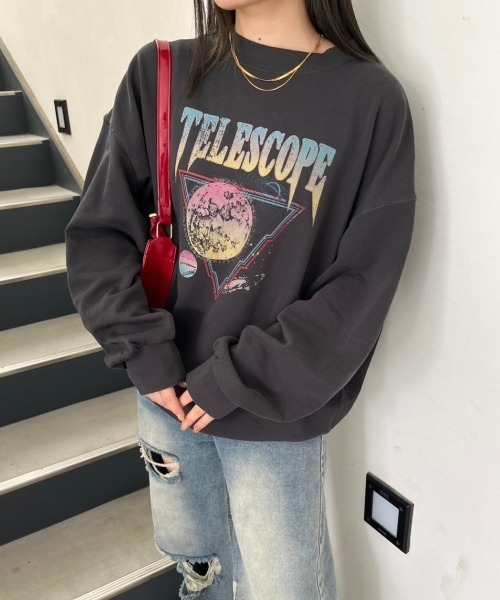 nemne store(ネンネストア)の「【低身長サイズあり】ピグメントスウェット(スウェット・レディース・ブラック/ネイビー・MEDIUM/SMALL)」の6枚目の写真