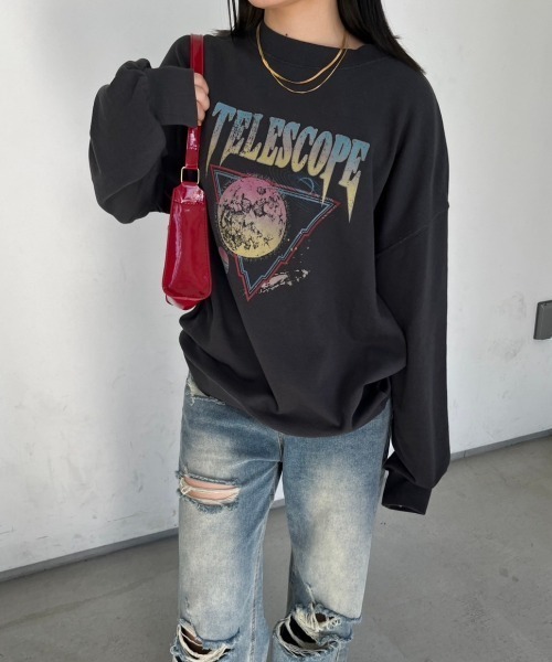 nemne store(ネンネストア)の「【低身長サイズあり】ピグメントスウェット(スウェット・レディース・ブラック/ネイビー・MEDIUM/SMALL)」の8枚目の写真