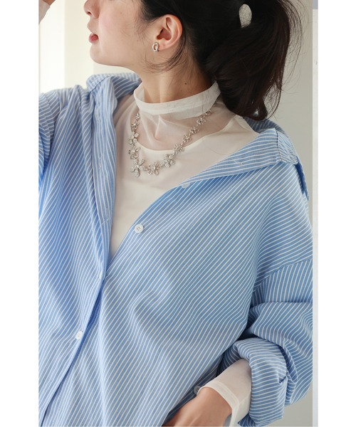 cawaii(カワイイ)の「進化版 スタメン重ね着シアーハイネックトップス(Tシャツ/カットソー・レディース・ブラック/ホワイト/レッド・FREE)」の8枚目の写真