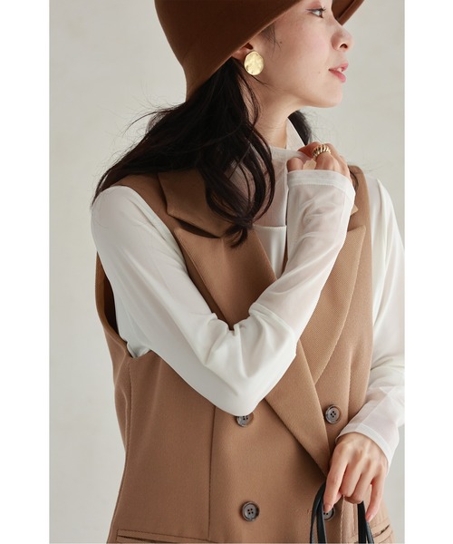 cawaii(カワイイ)の「進化版 スタメン重ね着シアーハイネックトップス(Tシャツ/カットソー・レディース・ブラック/ホワイト/レッド・FREE)」の15枚目の写真