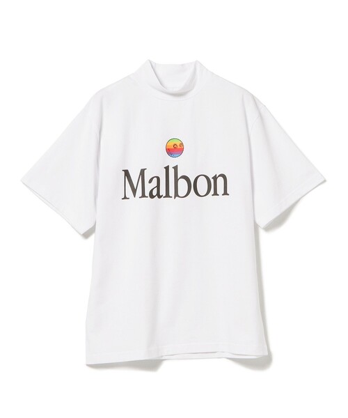 ホワイト M マルボンゴルフ MALBON GOLF 　半袖　モックネック 白 M マルボンゴルフ MALBON GOLF 半袖 モックネック 即日