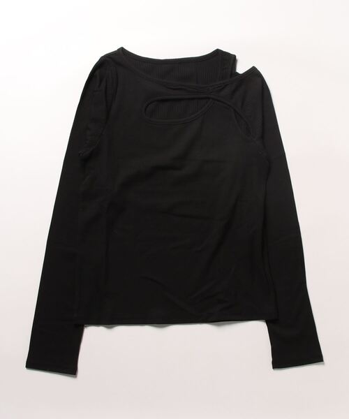 TITE IN THE STORE（ティテ　インザ　ストア）の「カットアウト長袖プルオーバーカットソー（Tシャツ/カットソー・レディース・グレイッシュベージュ/ホワイト/ブラック/コーラルピンク・38）」の18枚目の写真