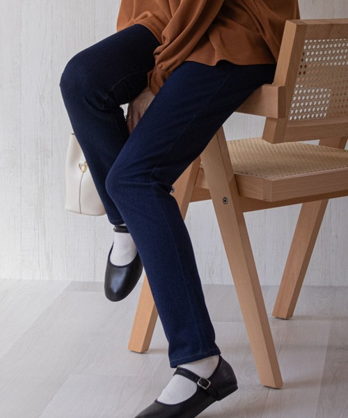 NAVY(ネイビー)の「NAVY Magic Legs パーフェクトレッグス 裏起毛レギンスパンツ(その他パンツ・レディース・カーキ/ワンウォッシュ/ダークインディゴブルー・M/S/L/XL)」の1枚目の写真