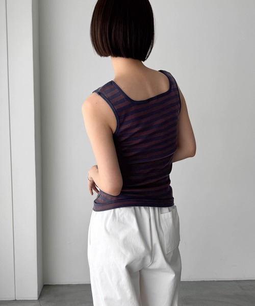 CANAL JEAN(キャナルジーン)の「Miller カップ付スクエアタンクトップ(タンクトップ・レディース・ブラウン系その他/ネイビー系/ブラック系その他・ONE SIZE)」の9枚目の写真