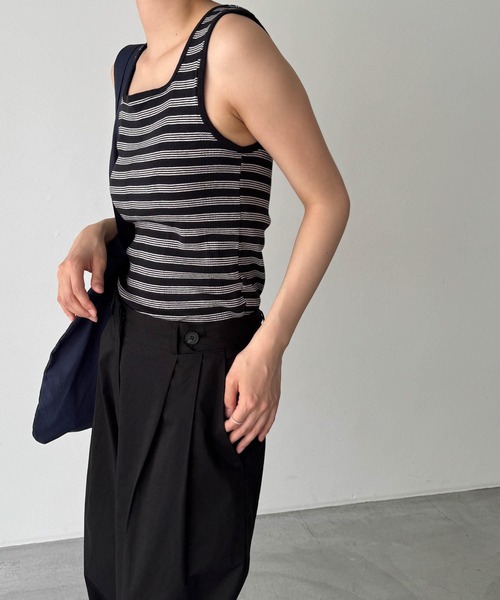 CANAL JEAN(キャナルジーン)の「Miller カップ付スクエアタンクトップ(タンクトップ・レディース・ブラウン系その他/ネイビー系/ブラック系その他・ONE SIZE)」の5枚目の写真