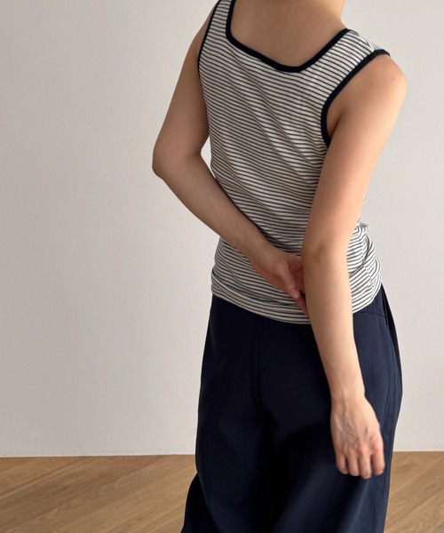 CANAL JEAN(キャナルジーン)の「Miller カップ付スクエアタンクトップ(タンクトップ・レディース・ブラウン系その他/ネイビー系/ブラック系その他・ONE SIZE)」の12枚目の写真