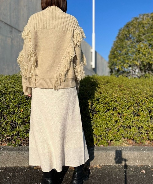 nina mew(ニーナミュウ)の「フリンジニット(ニット/セーター・レディース・ブラック/ベージュ・FREE)」の15枚目の写真