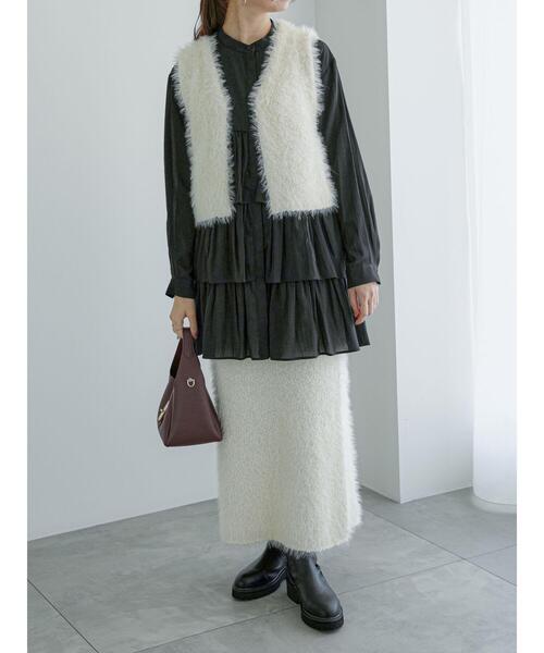 Te chichi（テチチ）の「ティアードチュニックブラウス（シャツ/ブラウス・レディース・ブラック/サックスブルー/オフホワイト・F）」の9枚目の写真