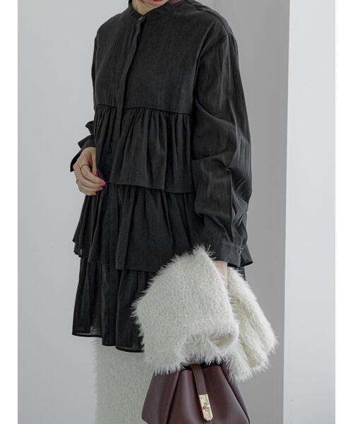 Te chichi（テチチ）の「ティアードチュニックブラウス（シャツ/ブラウス・レディース・ブラック/サックスブルー/オフホワイト・F）」の10枚目の写真