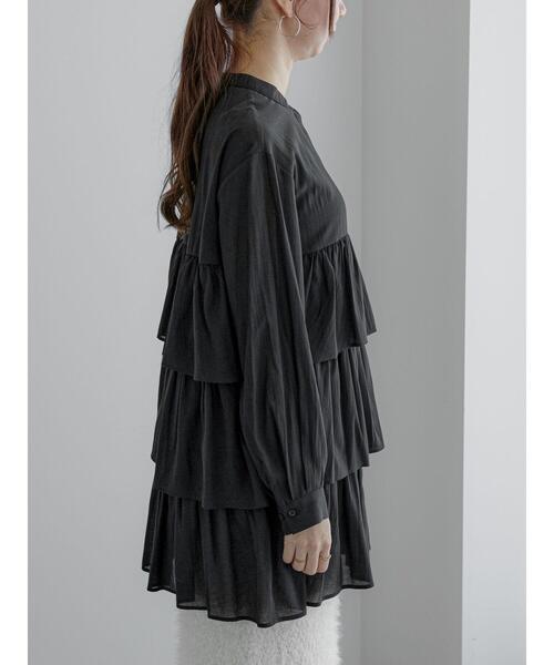 Te chichi（テチチ）の「ティアードチュニックブラウス（シャツ/ブラウス・レディース・ブラック/サックスブルー/オフホワイト・F）」の12枚目の写真