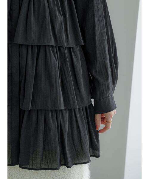 Te chichi（テチチ）の「ティアードチュニックブラウス（シャツ/ブラウス・レディース・ブラック/サックスブルー/オフホワイト・F）」の15枚目の写真