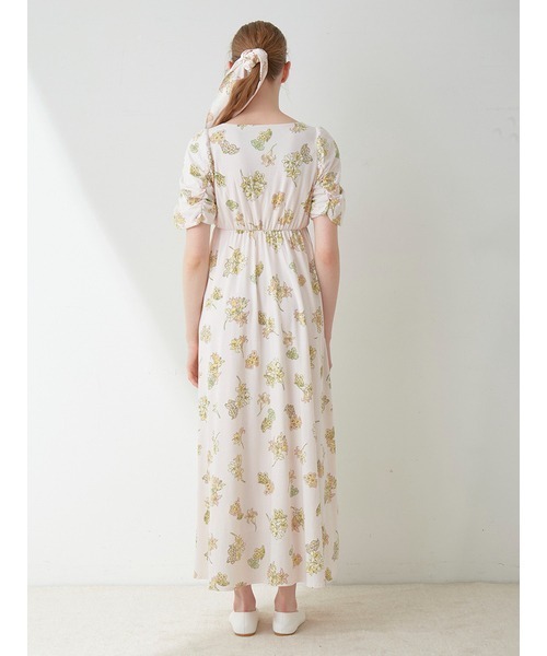 新品タグ付　ジェラートピケ　ミュシャ　フラワー刺繍ギャザー袖ワンピース gelato pique（ジェラートピケ）の「【ミュシャ】ギャザー