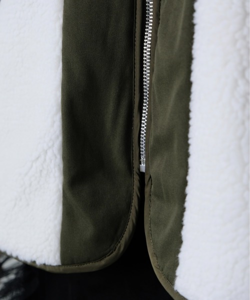 DOLLUPOOPS（ドールアップウップス）の「キルティング×ボアジャケット（ノーカラージャケット・レディース・カーキ/ブラック・38）」の20枚目の写真