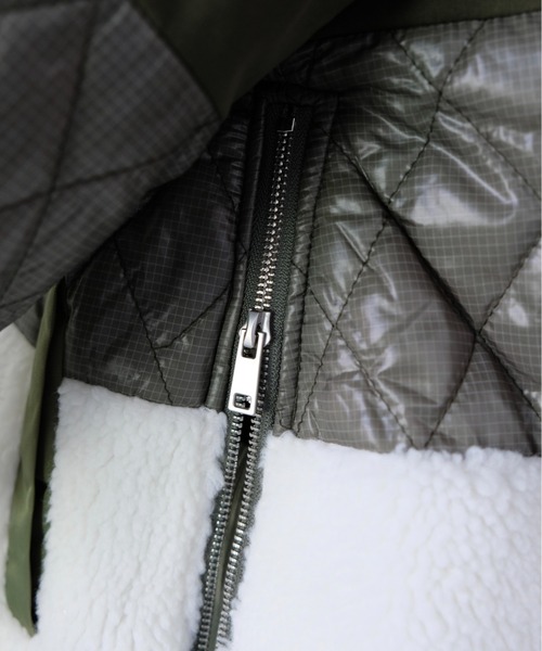DOLLUPOOPS（ドールアップウップス）の「キルティング×ボアジャケット（ノーカラージャケット・レディース・カーキ/ブラック・38）」の21枚目の写真