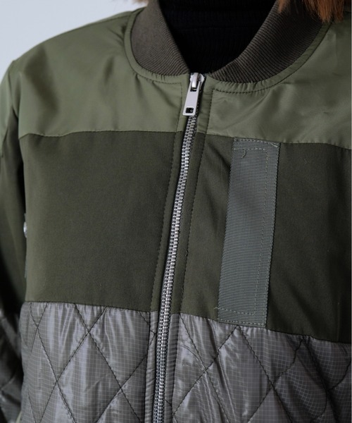 DOLLUPOOPS（ドールアップウップス）の「キルティング×ボアジャケット（ノーカラージャケット・レディース・カーキ/ブラック・38）」の15枚目の写真