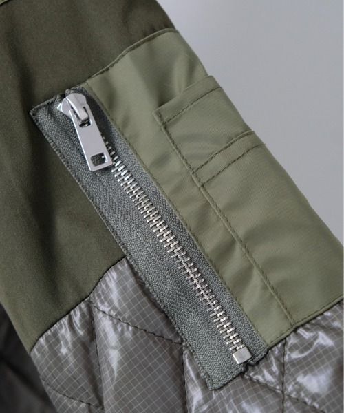 DOLLUPOOPS（ドールアップウップス）の「キルティング×ボアジャケット（ノーカラージャケット・レディース・カーキ/ブラック・38）」の18枚目の写真