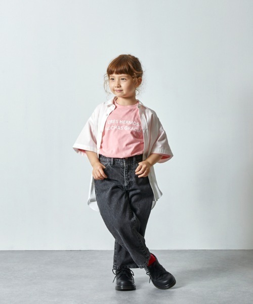 EAST END HIGHLANDERS(イーストエンドハイランダーズ)の「East End Highlanders / 半袖レギュラーカラーシャツ<100-120cm>(シャツ/ブラウス・キッズ・ホワイト/ライトグレー・110/120/100)」の9枚目の写真