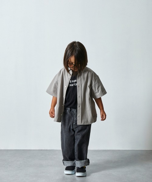 EAST END HIGHLANDERS(イーストエンドハイランダーズ)の「East End Highlanders / 半袖レギュラーカラーシャツ<100-120cm>(シャツ/ブラウス・キッズ・ホワイト/ライトグレー・110/120/100)」の10枚目の写真