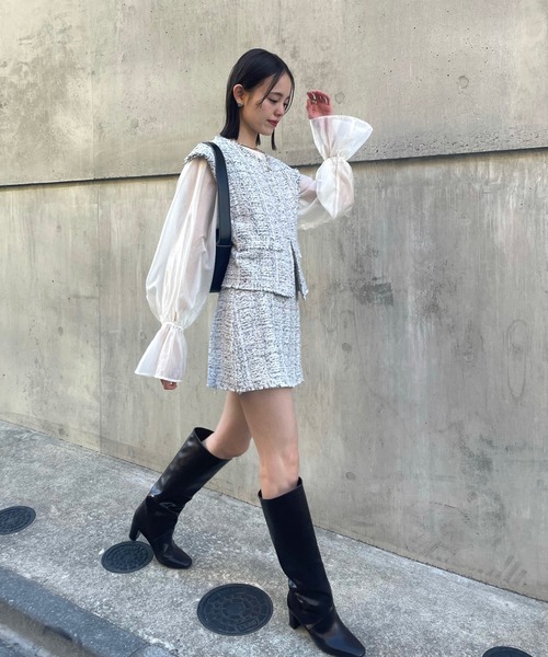 mystic（ミスティック）の「【森川企画】ツィードベストスカパンSET（アンサンブル・レディース・ブラック/オフホワイト・1/2）」の19枚目の写真