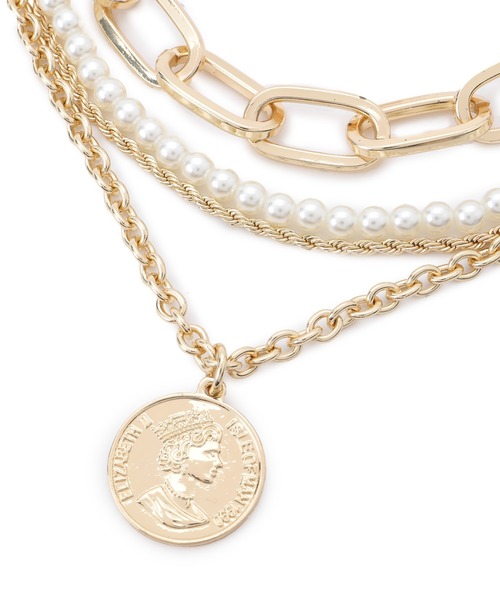 VIS（ビス）の「チェーンレイヤードコインネックレス（ネックレス・レディース・シルバー/ゴールド・FREE）」の5枚目の写真