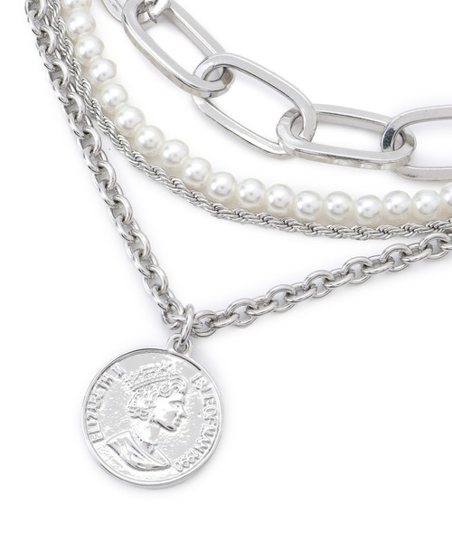 VIS（ビス）の「チェーンレイヤードコインネックレス（ネックレス・レディース・シルバー/ゴールド・FREE）」の6枚目の写真