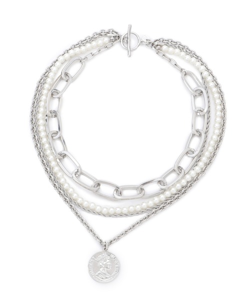 VIS（ビス）の「チェーンレイヤードコインネックレス（ネックレス・レディース・シルバー/ゴールド・FREE）」の11枚目の写真