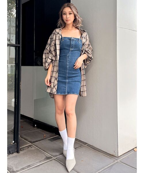 ジェイダ GYDA raised fabricチェックシャツ 羽織り チェック