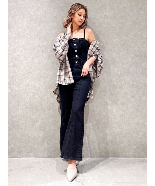 GYDA（ジェイダ）の「BIG checkシャツ（シャツ/ブラウス・レディース・ネイビー/オフホワイト/ベージュ・FREE）」の20枚目の写真