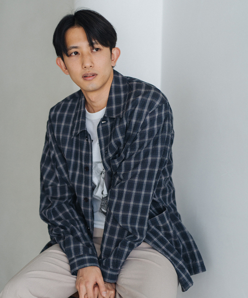 EDIFICE（エディフィス）の「シアサッカー シャツカバーオール（その他アウター・メンズ・ブラック系その他/ベージュ・MEDIUM/LARGE）」の3枚目の写真