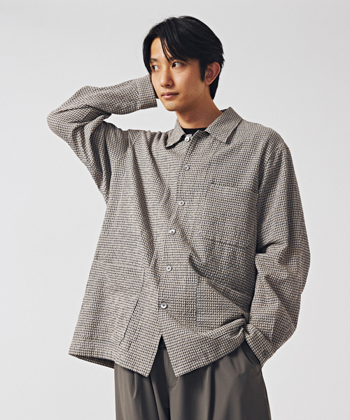 EDIFICE（エディフィス）の「シアサッカー シャツカバーオール（その他アウター・メンズ・ブラック系その他/ベージュ・MEDIUM/LARGE）」の7枚目の写真