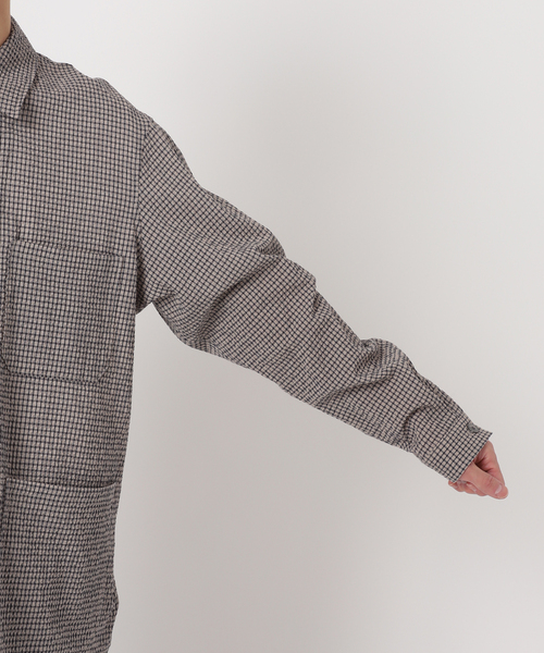 EDIFICE（エディフィス）の「シアサッカー シャツカバーオール（その他アウター・メンズ・ブラック系その他/ベージュ・MEDIUM/LARGE）」の17枚目の写真