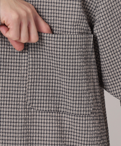 EDIFICE（エディフィス）の「シアサッカー シャツカバーオール（その他アウター・メンズ・ブラック系その他/ベージュ・MEDIUM/LARGE）」の9枚目の写真