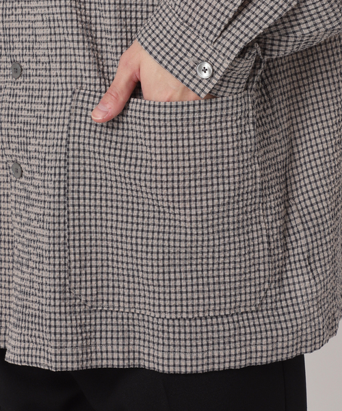 EDIFICE（エディフィス）の「シアサッカー シャツカバーオール（その他アウター・メンズ・ブラック系その他/ベージュ・MEDIUM/LARGE）」の10枚目の写真