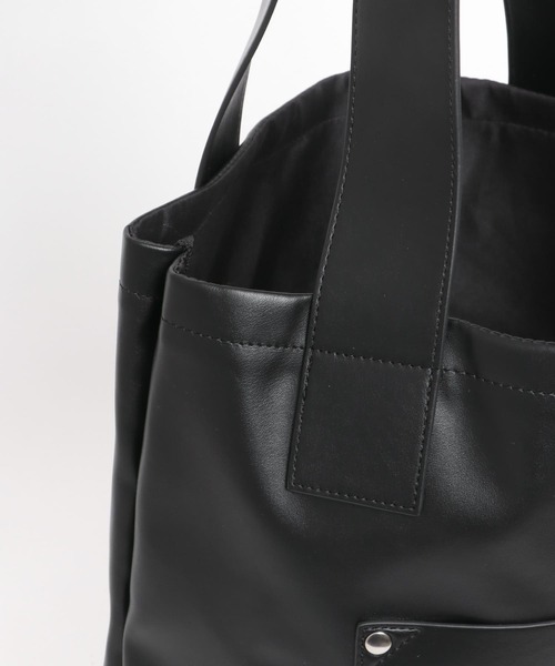 SENSE OF PLACE by URBAN RESEARCH（センスオブプレイスバイアーバンリサーチ）の「フェイクレザートートバッグ（トートバッグ・メンズ・ブラック/チャコールグレー・ONE）」の18枚目の写真