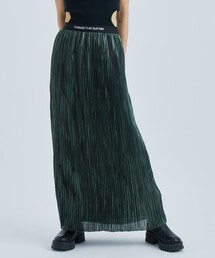 【THINGS THAT MATTER/(シングス ザット マター)】FOIL SATIN PLEATS NARROW SKIRT/サテンプリーツナロースカート