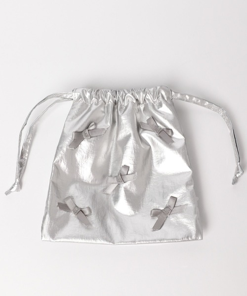 Me%(ミィパーセント)の「リボンキンチャクポーチ 109626(ポーチ・レディース・シルバー/ブラック/ブラウン/ブルー系その他/アイボリー・FREE)」の22枚目の写真