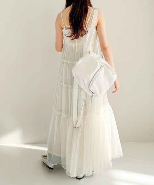 Heather（ヘザー）の「チュールレイヤードキャミワンピース　109064（ワンピース・レディース・オフホワイト/グレー/ブラック/ブラック系その他・FREE）」の9枚目の写真