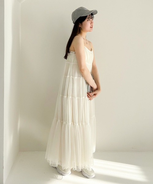Heather（ヘザー）の「チュールレイヤードキャミワンピース　109064（ワンピース・レディース・オフホワイト/グレー/ブラック/ブラック系その他・FREE）」の17枚目の写真