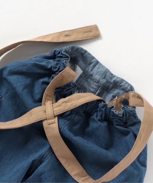 apres les cours(アプレレクール)の「USAコットン サスペンダー付きカーゴパンツ(サロペット/オーバーオール・キッズ・インディゴブルー/アイボリー・90/100/110/120)」の12枚目の写真