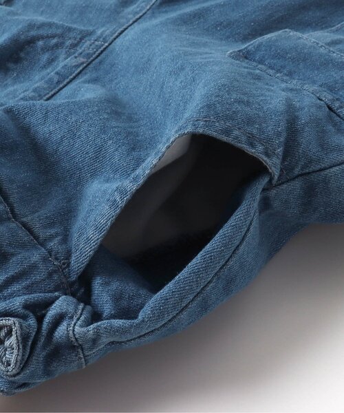 apres les cours(アプレレクール)の「USAコットン サスペンダー付きカーゴパンツ(サロペット/オーバーオール・キッズ・インディゴブルー/アイボリー・90/100/110/120)」の13枚目の写真