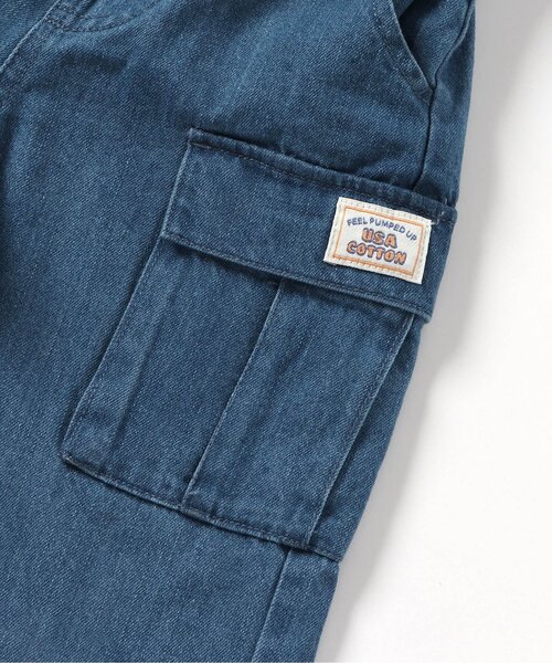 apres les cours(アプレレクール)の「USAコットン サスペンダー付きカーゴパンツ(サロペット/オーバーオール・キッズ・インディゴブルー/アイボリー・90/100/110/120)」の14枚目の写真