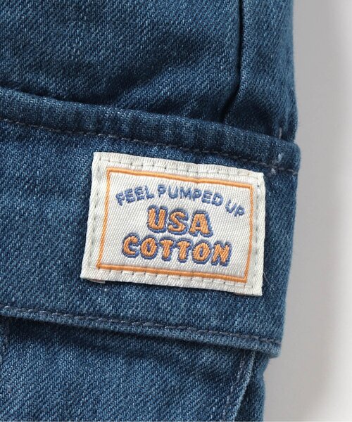 apres les cours(アプレレクール)の「USAコットン サスペンダー付きカーゴパンツ(サロペット/オーバーオール・キッズ・インディゴブルー/アイボリー・90/100/110/120)」の15枚目の写真