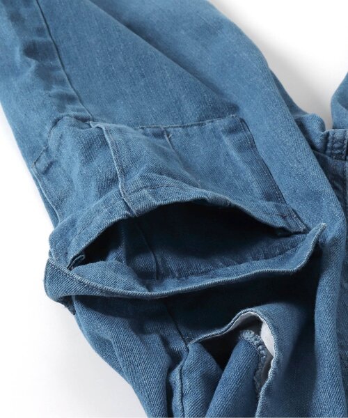 apres les cours(アプレレクール)の「USAコットン サスペンダー付きカーゴパンツ(サロペット/オーバーオール・キッズ・インディゴブルー/アイボリー・90/100/110/120)」の16枚目の写真