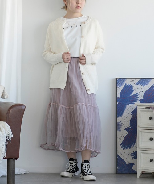 aimoha(アイモハ)の「AラインチュールSK(スカート・レディース・ベージュ/ピンク/ブラック・FREE)」の14枚目の写真
