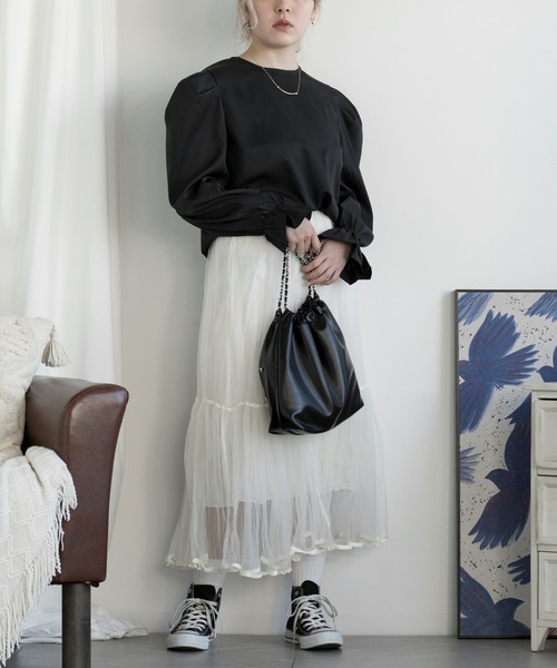 aimoha(アイモハ)の「AラインチュールSK(スカート・レディース・ベージュ/ピンク/ブラック・FREE)」の22枚目の写真