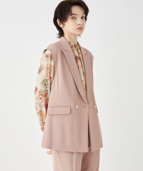 最新最全のをすべて セール】ビスコースツイル サイドスリットジレ（ベスト トップス
